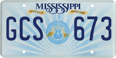 MS license plate GCS673