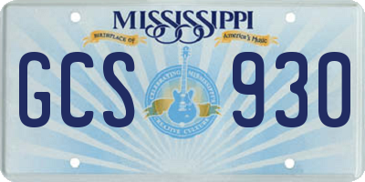 MS license plate GCS930