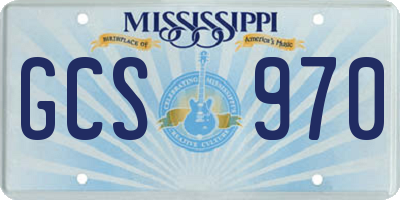 MS license plate GCS970