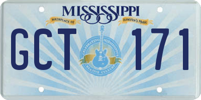 MS license plate GCT171