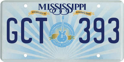 MS license plate GCT393