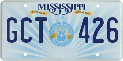 MS license plate GCT426