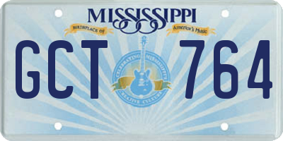 MS license plate GCT764