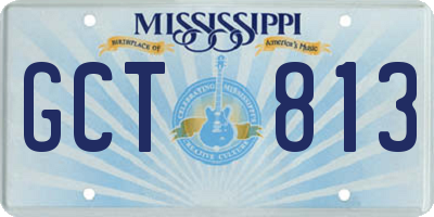 MS license plate GCT813