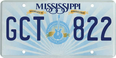 MS license plate GCT822