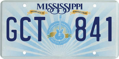 MS license plate GCT841