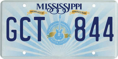 MS license plate GCT844