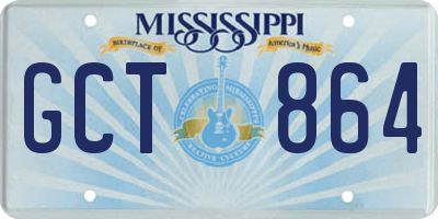 MS license plate GCT864