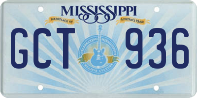 MS license plate GCT936