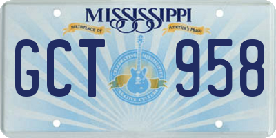 MS license plate GCT958
