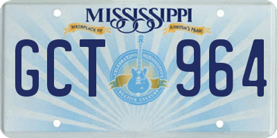 MS license plate GCT964