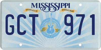 MS license plate GCT971