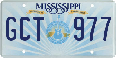 MS license plate GCT977