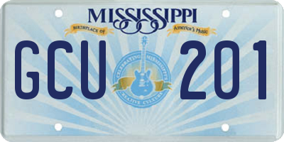 MS license plate GCU201