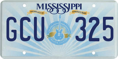 MS license plate GCU325
