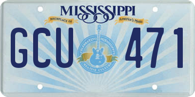 MS license plate GCU471