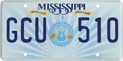 MS license plate GCU510