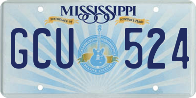 MS license plate GCU524