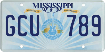 MS license plate GCU789