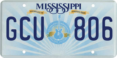 MS license plate GCU806