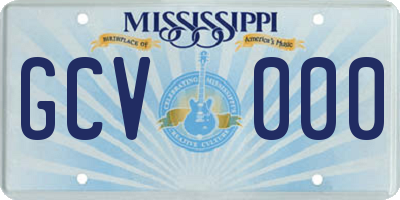 MS license plate GCV000