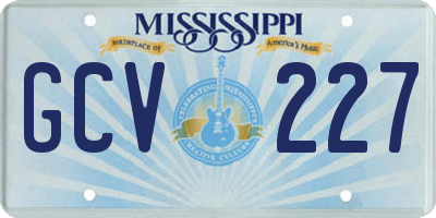 MS license plate GCV227