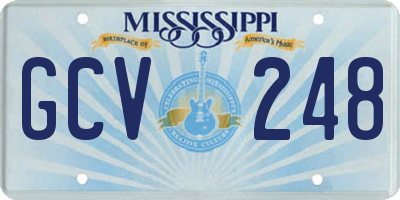 MS license plate GCV248