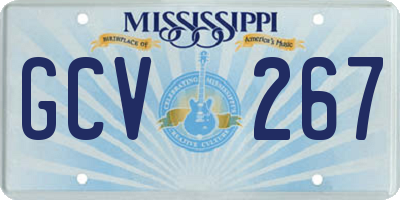 MS license plate GCV267