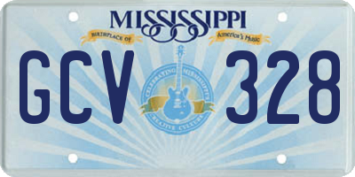 MS license plate GCV328