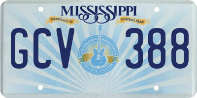 MS license plate GCV388