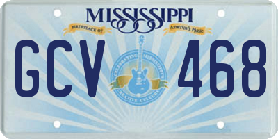 MS license plate GCV468