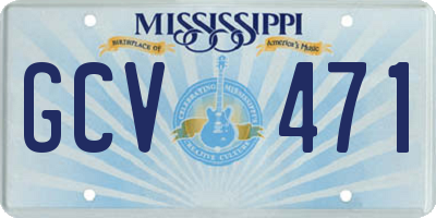 MS license plate GCV471