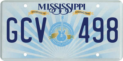 MS license plate GCV498