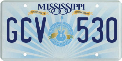 MS license plate GCV530