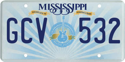 MS license plate GCV532