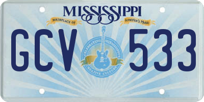 MS license plate GCV533