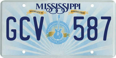 MS license plate GCV587