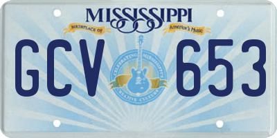 MS license plate GCV653