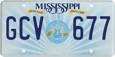 MS license plate GCV677