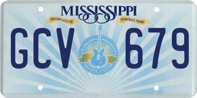 MS license plate GCV679