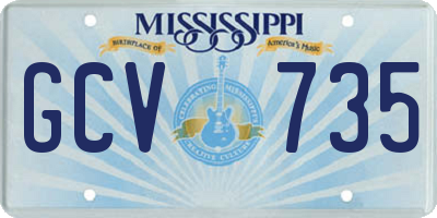 MS license plate GCV735