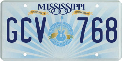 MS license plate GCV768