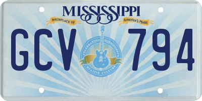 MS license plate GCV794