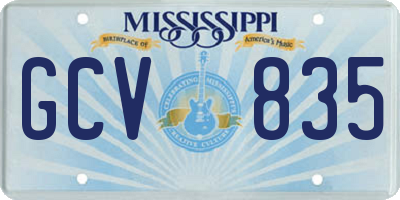 MS license plate GCV835