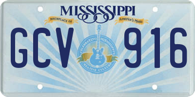 MS license plate GCV916