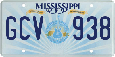 MS license plate GCV938