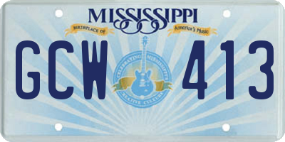 MS license plate GCW413