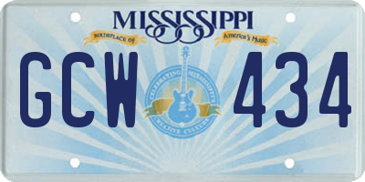 MS license plate GCW434