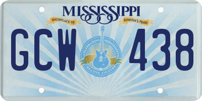 MS license plate GCW438
