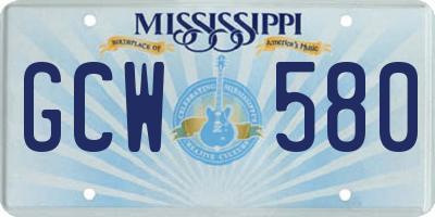 MS license plate GCW580